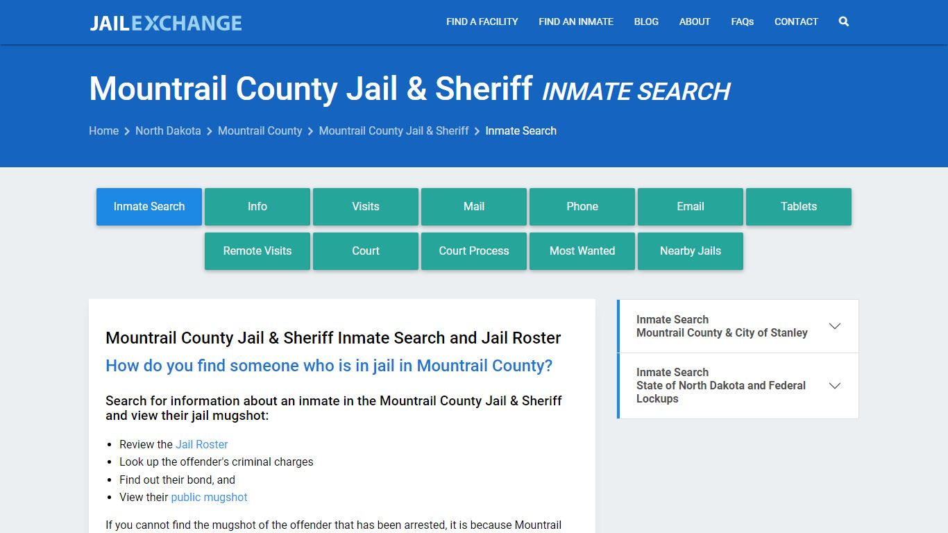 Mountrail County Jail & Sheriff Inmate Search - Jail Exchange